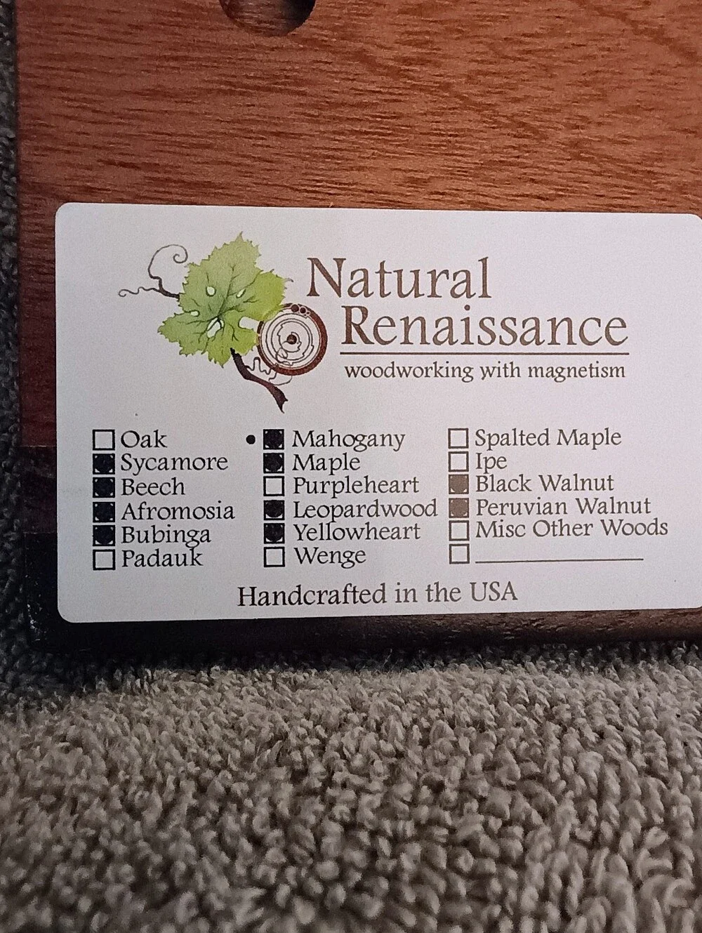 Natural Renaissance Handcrafted Wood Magnetic Key Holder Wall Mount
